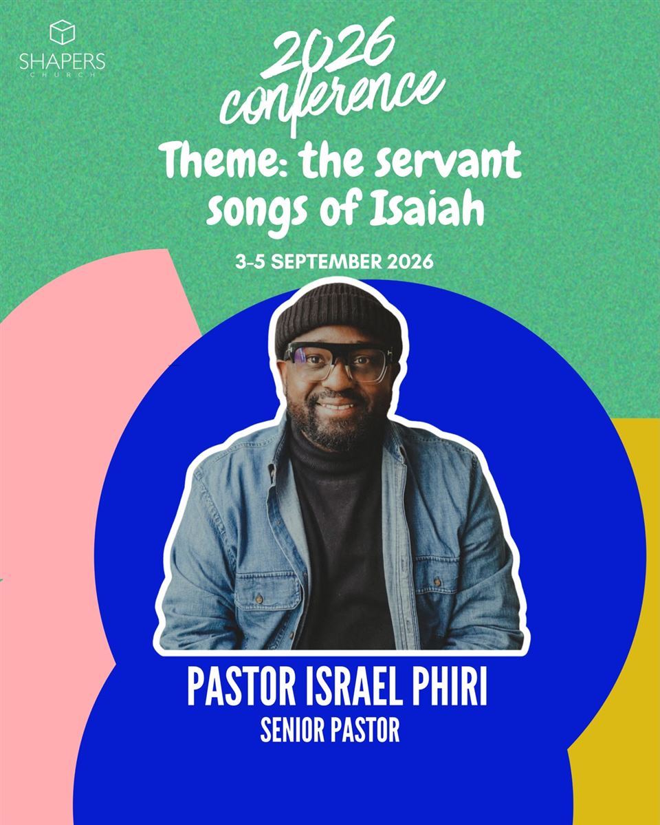 2026 Shapers Conference poster with Pastor Israel Phiri